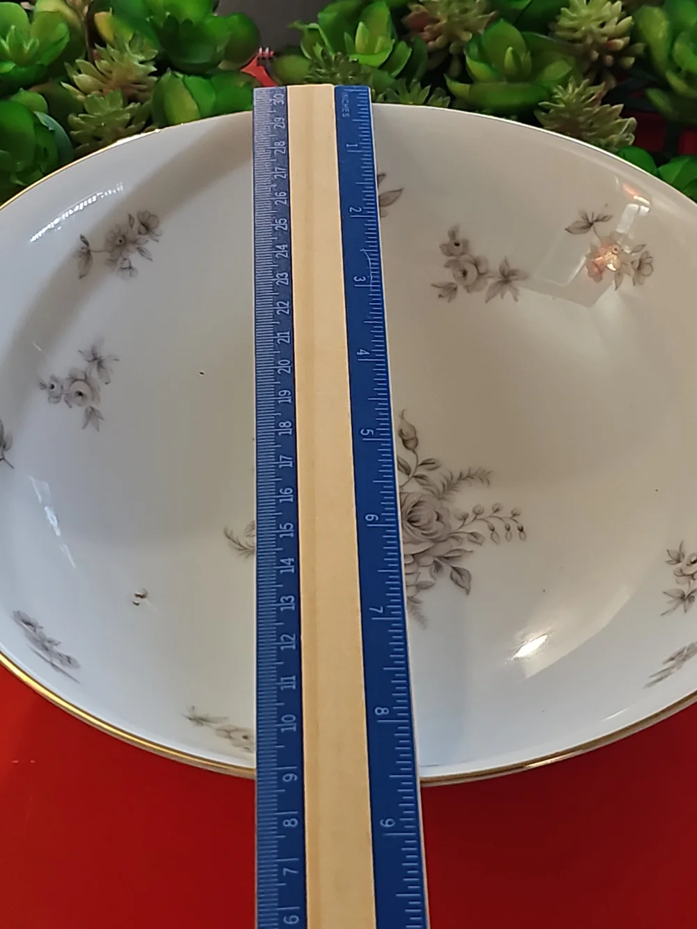 Vintage Amcrest Shadow Rose Fine China Serving Bowl with Gold Trim